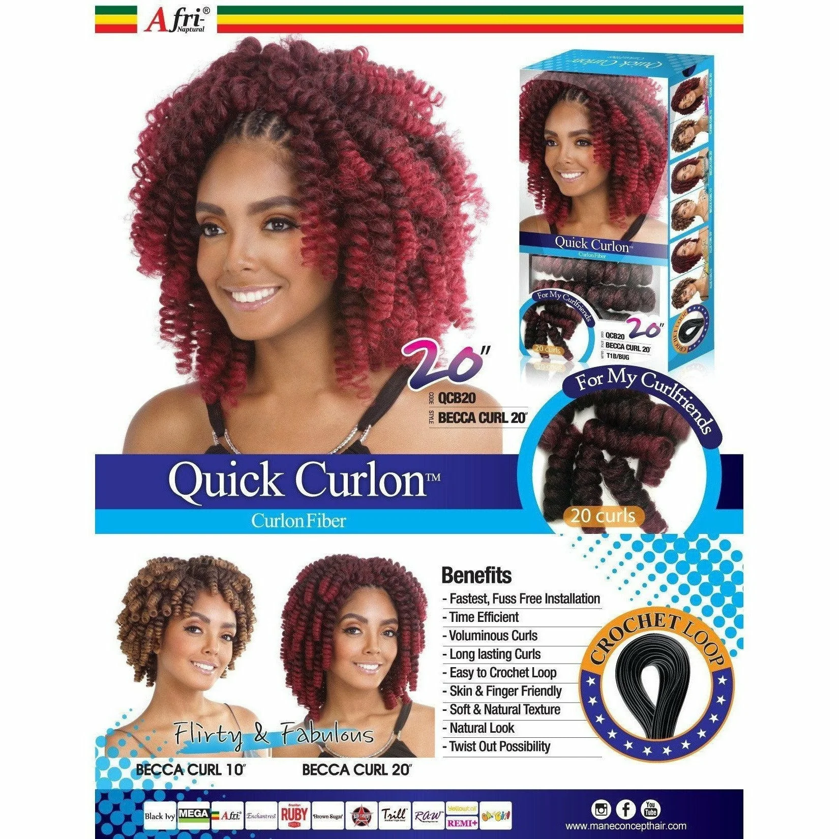 Afri-Naptural® Quick Curlon BECCA CURL 20” (QCB20) - FINAL SALE - Image 3
