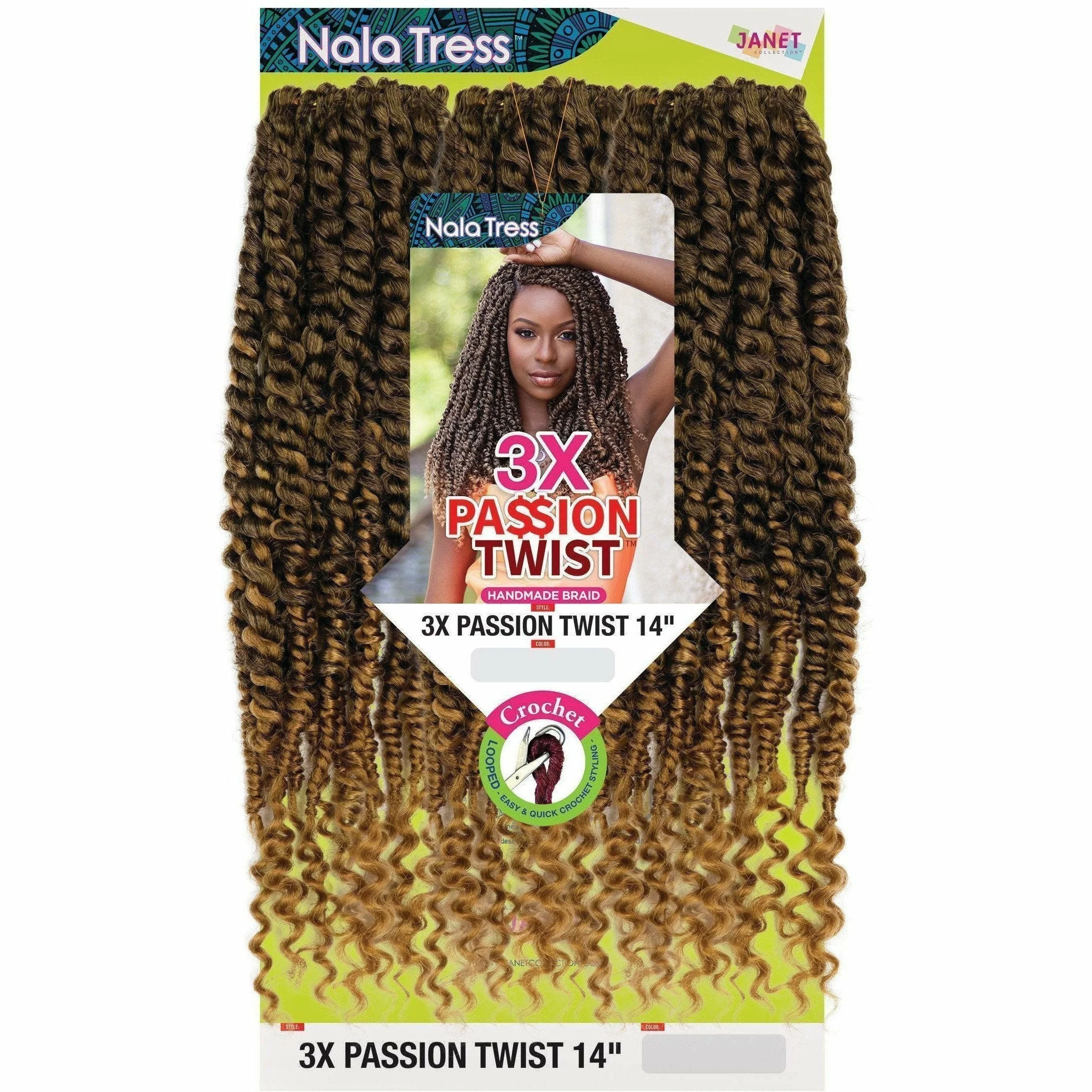 Janet Collection: Nala Tress 3X Passion Twist 14" Crochet Braids - Image 4