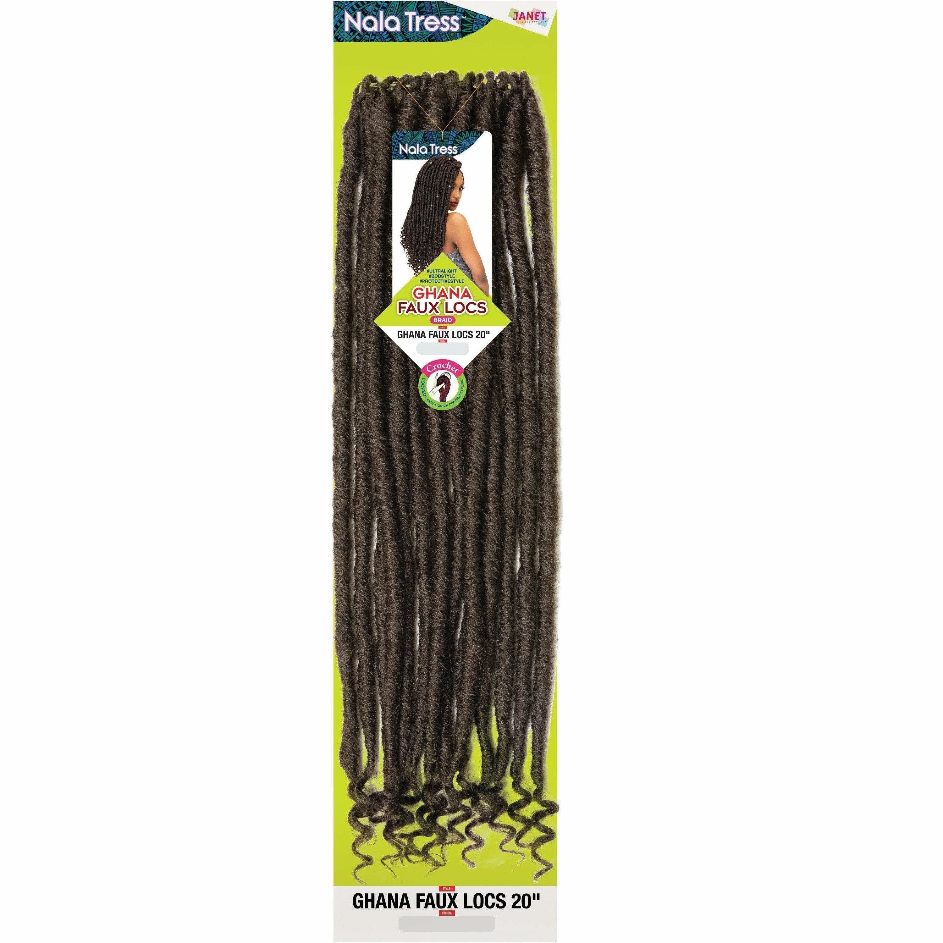 Janet Collection: Nala Tress Ghana Faux Locs 20" Crochet Braids - Image 6